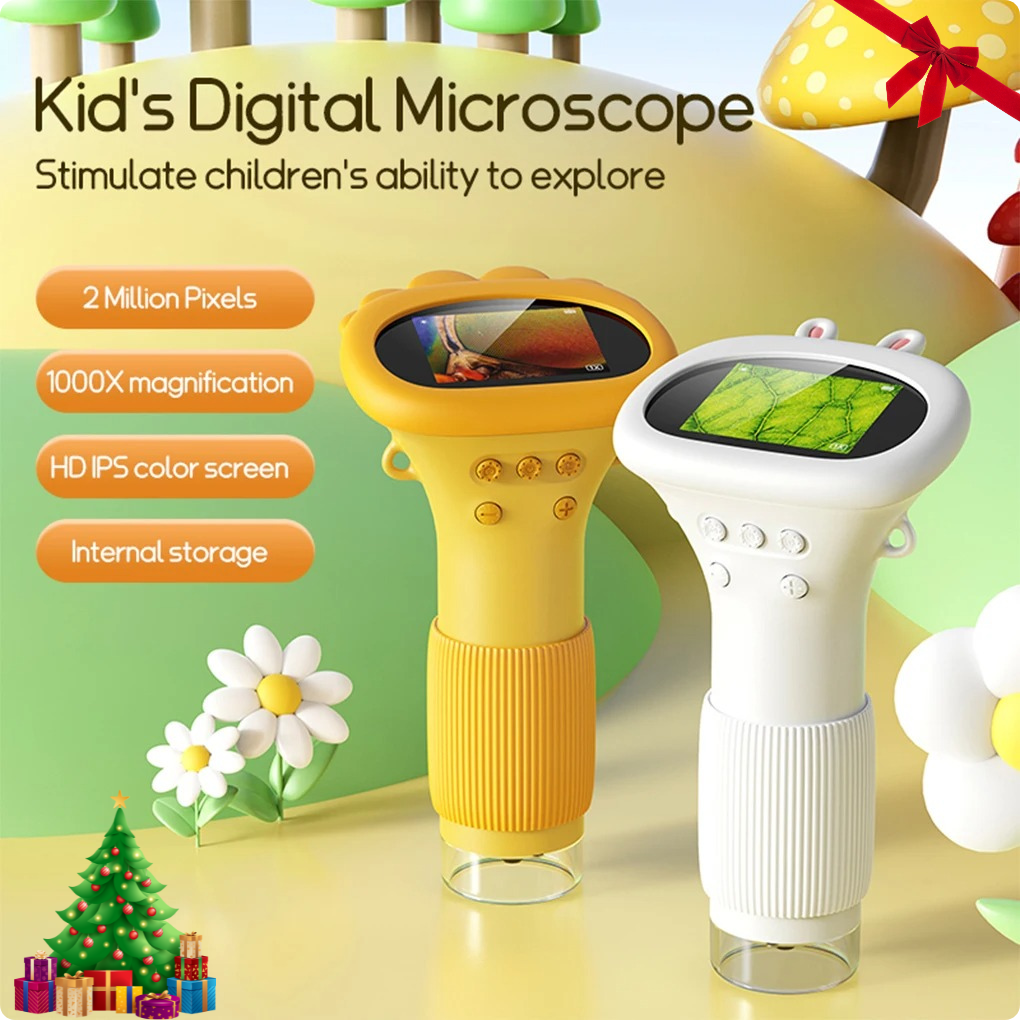 Ictonic™ Handheld 1000X Mini Microscope for Kids - 2.0 inch Pocket-Sized Science Lab for Outdoor Exploration